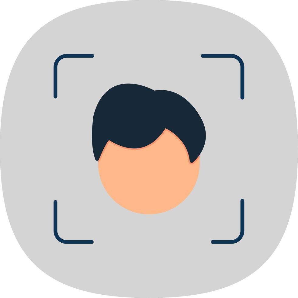 Face Scan Flat Curve Icon vector