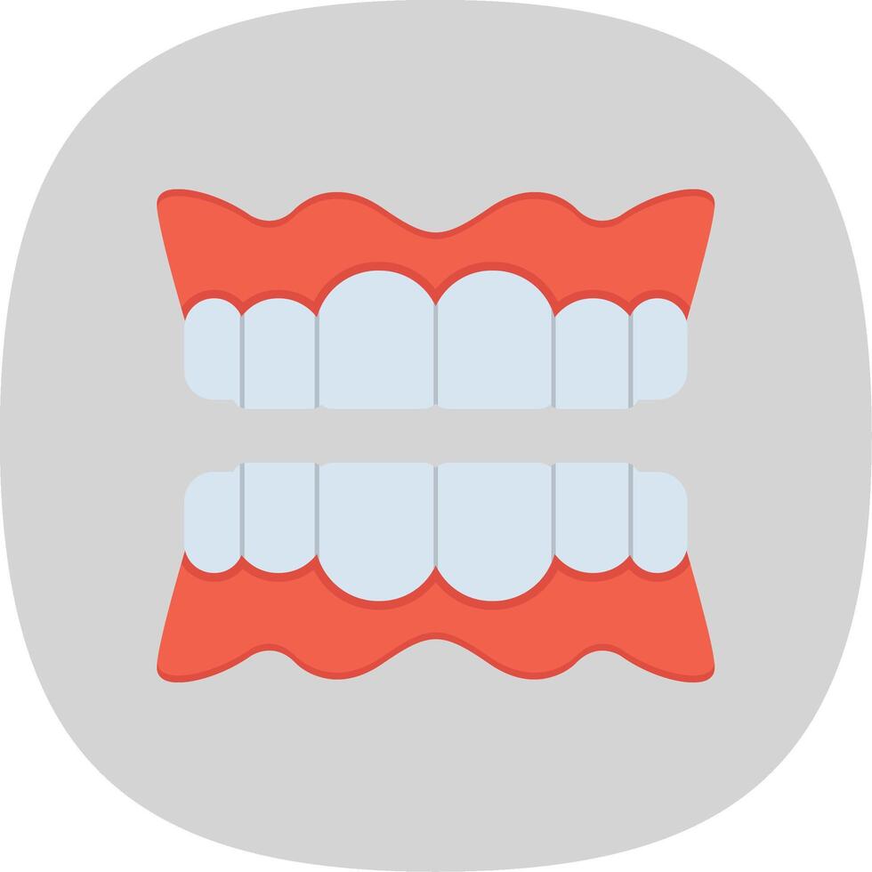 Denture Flat Curve Icon vector