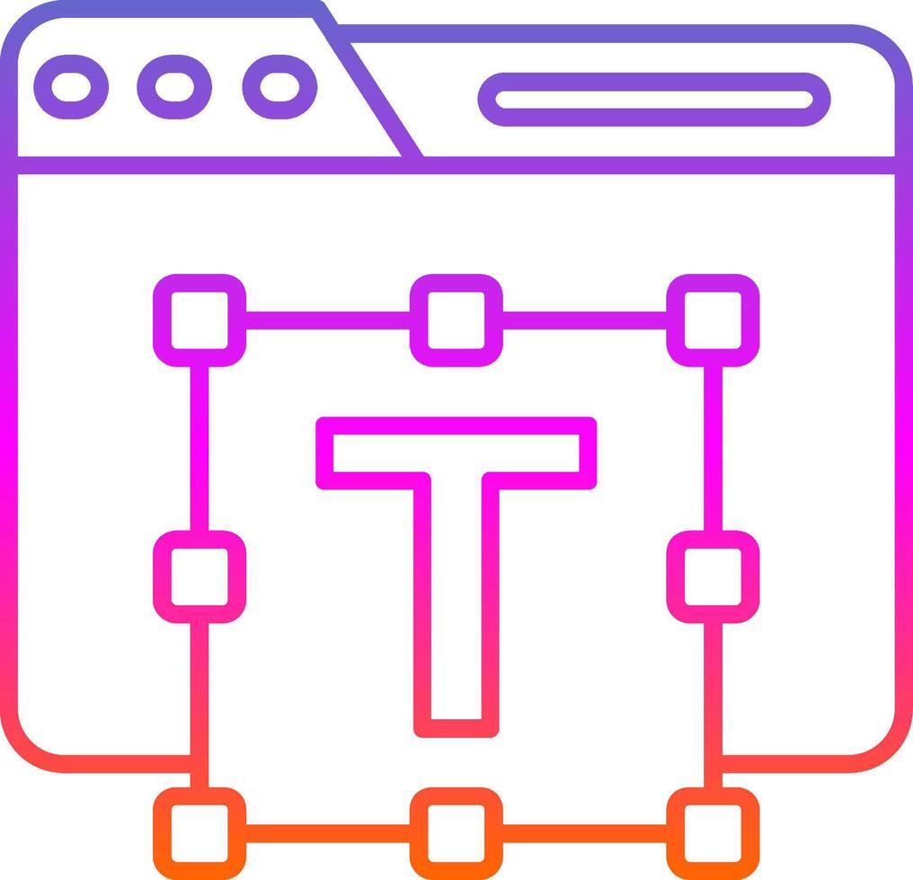 Typography Line Gradient Icon vector