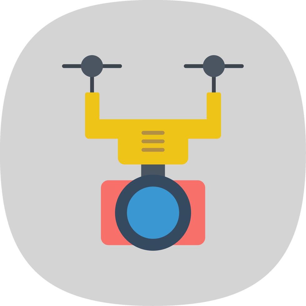 Camera Drone Flat Curve Icon vector