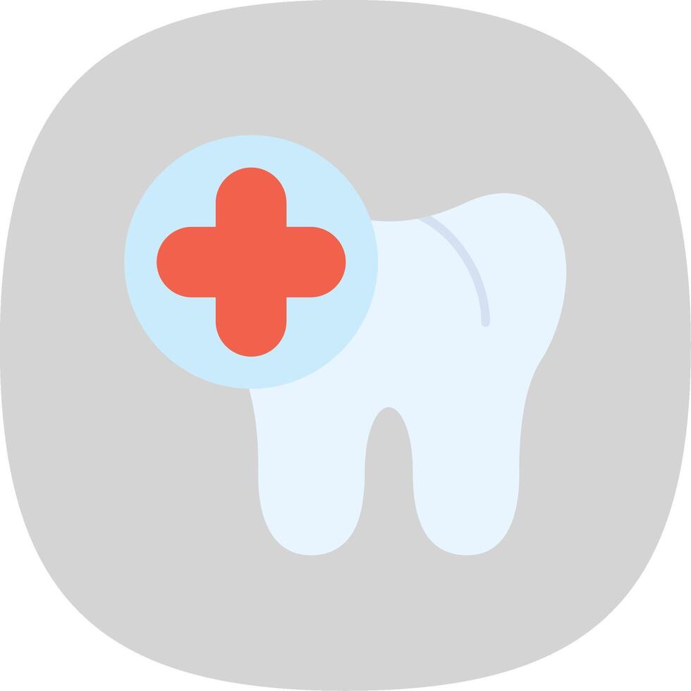 Dental Flat Curve Icon vector