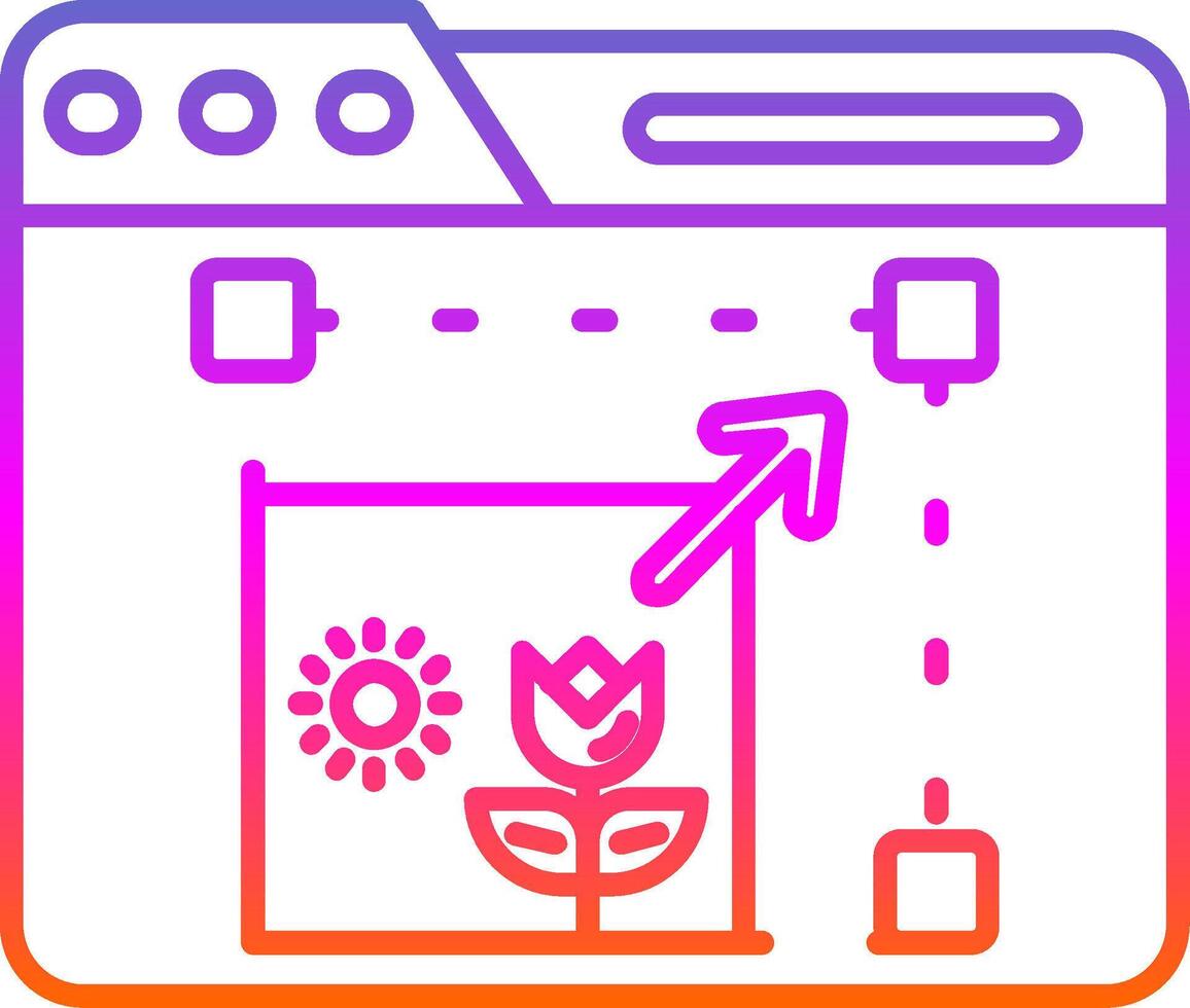 Resize Line Gradient Icon vector