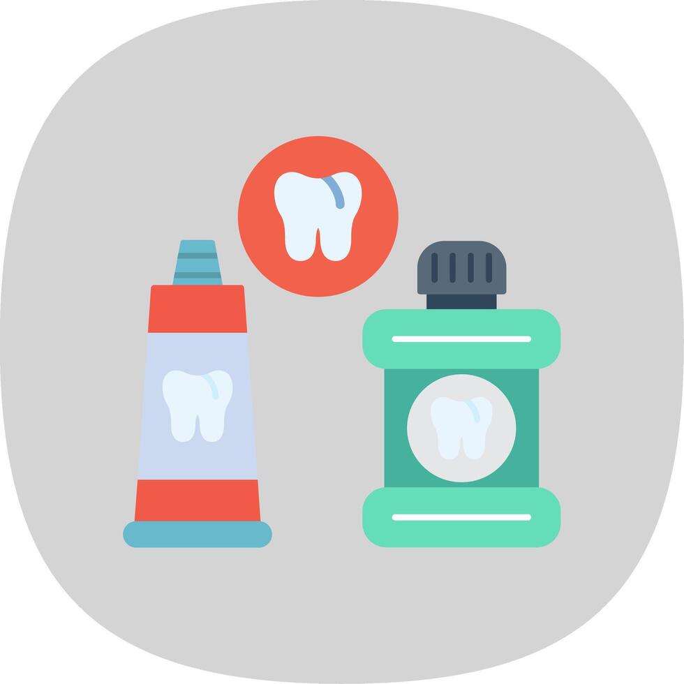 Dental Care Flat Curve Icon vector