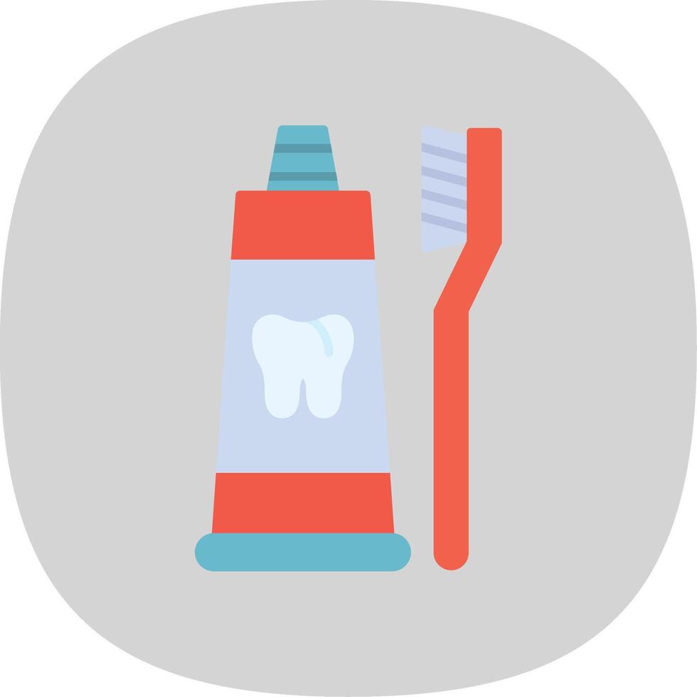 Toothpaste Flat Curve Icon vector
