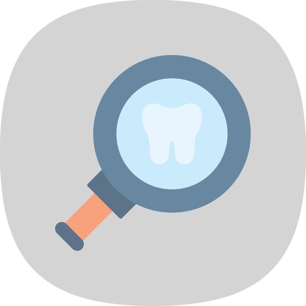 Dental Checkup Flat Curve Icon vector