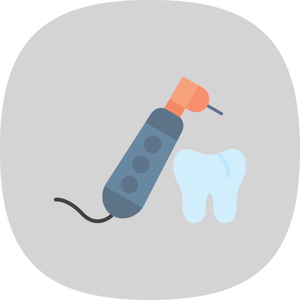 dental perforar plano curva icono vector