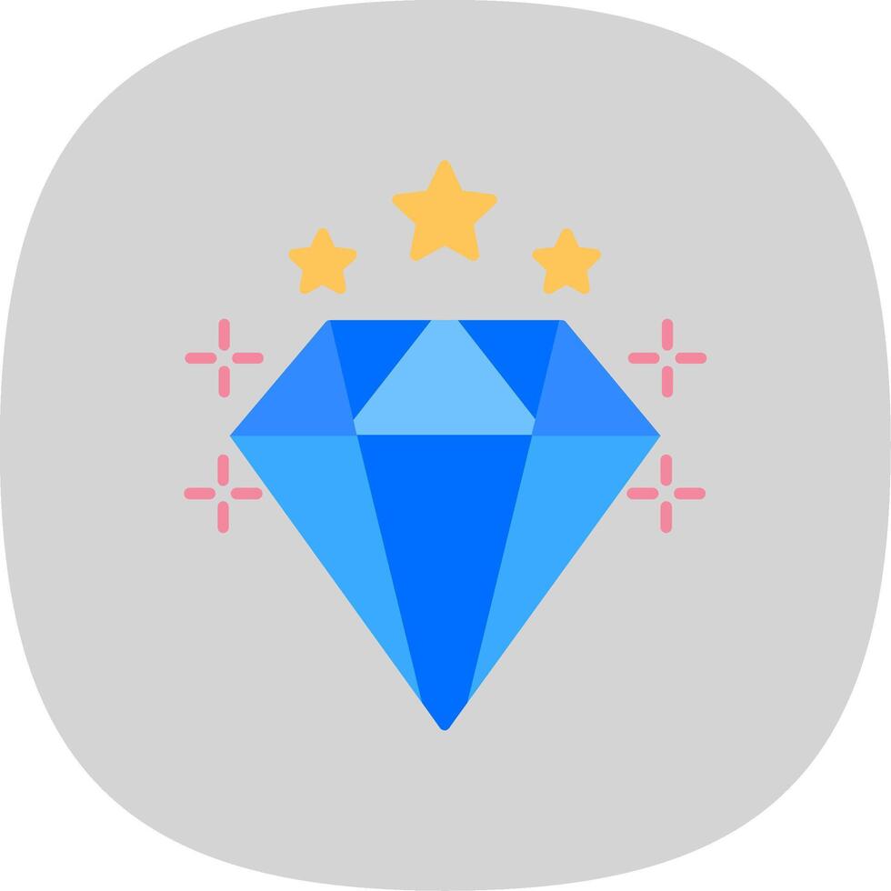 Diamond Flat Curve Icon vector