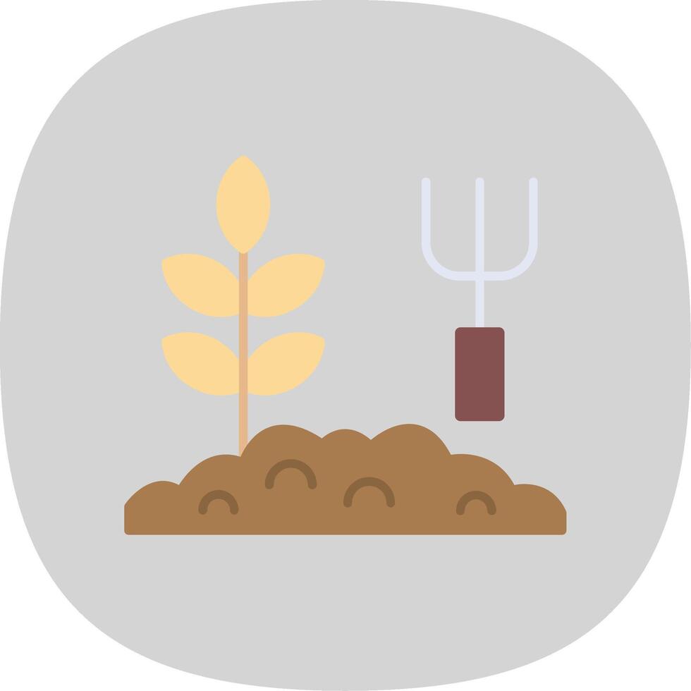 Garden Flat Curve Icon vector