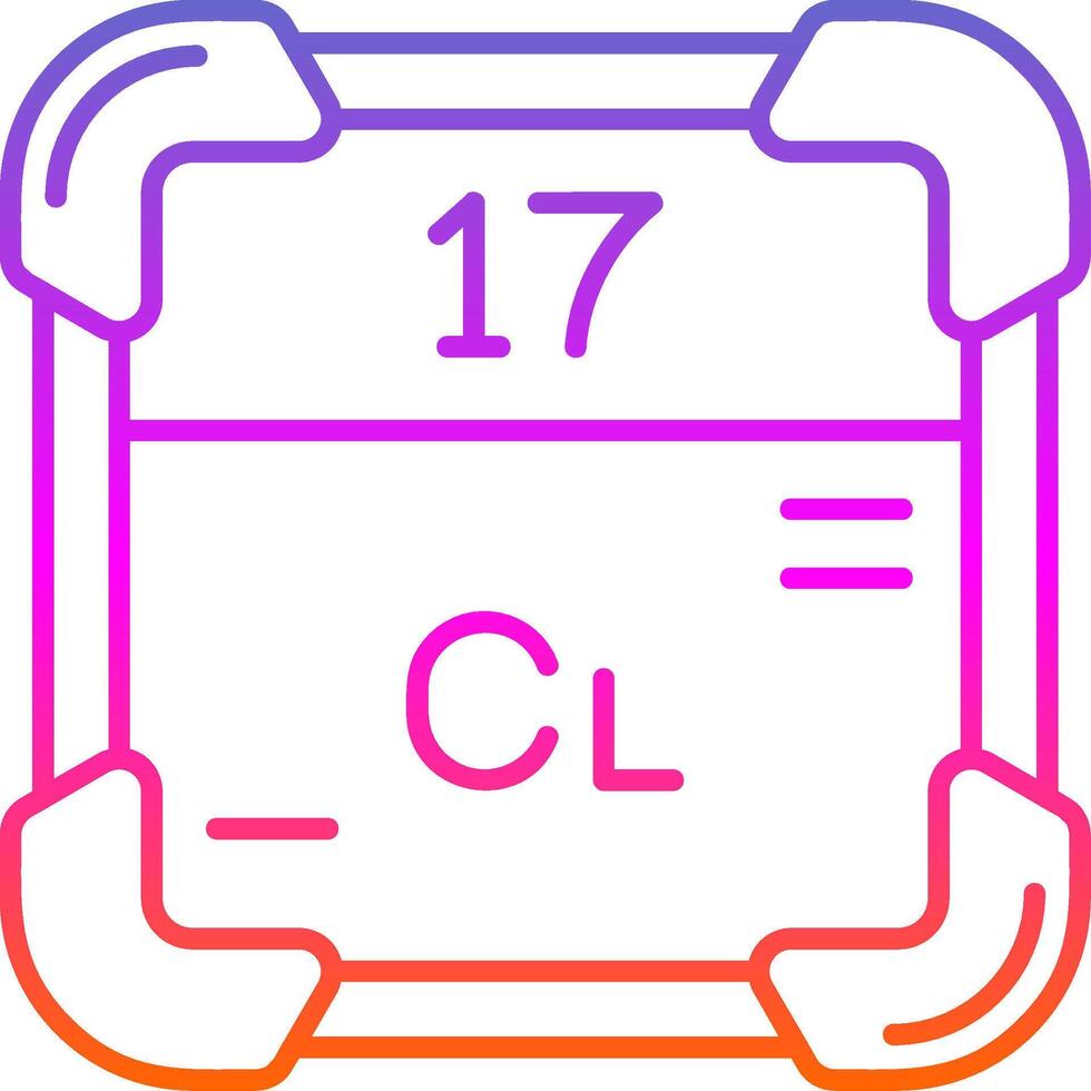 Chlorine Line Gradient Icon vector