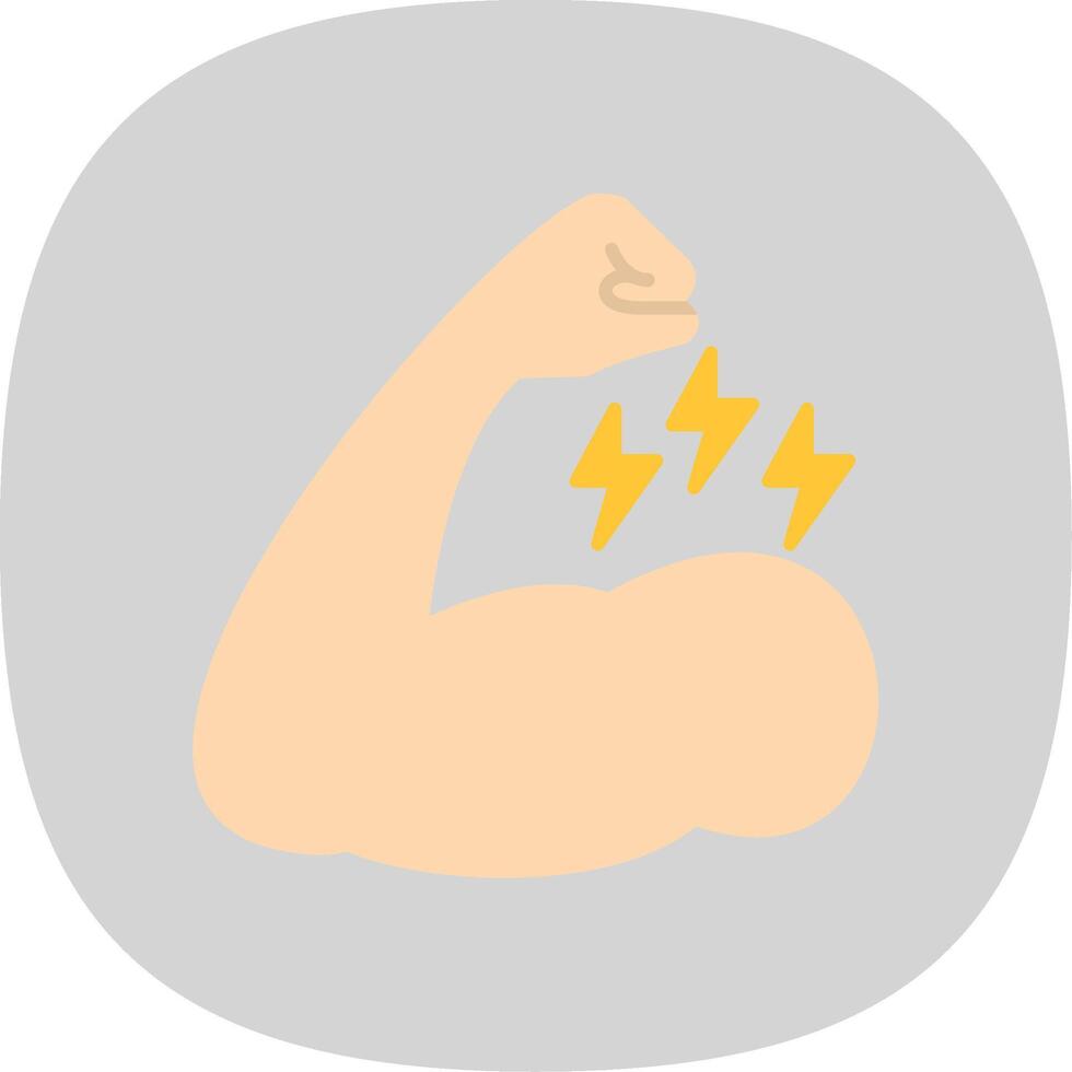 Muscle Flat Curve Icon vector