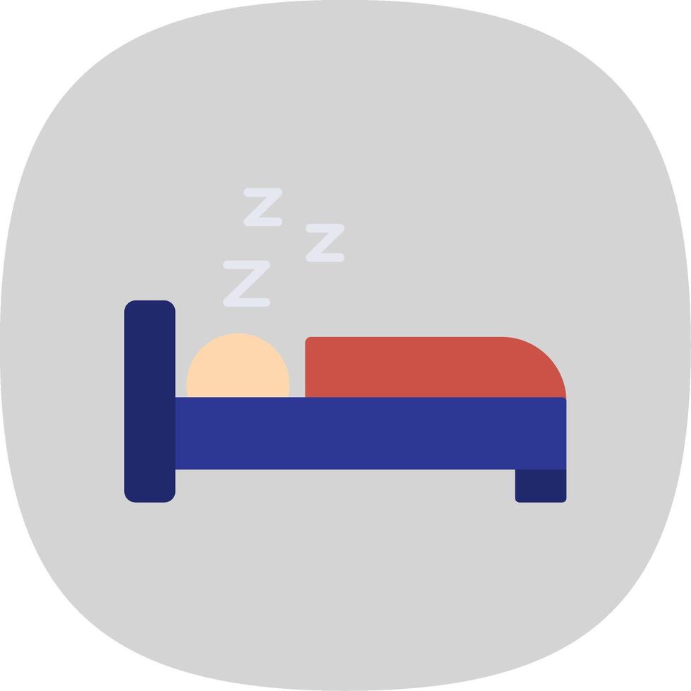 dormir plano curva icono vector