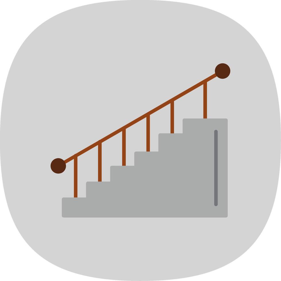 Stair Flat Curve Icon vector