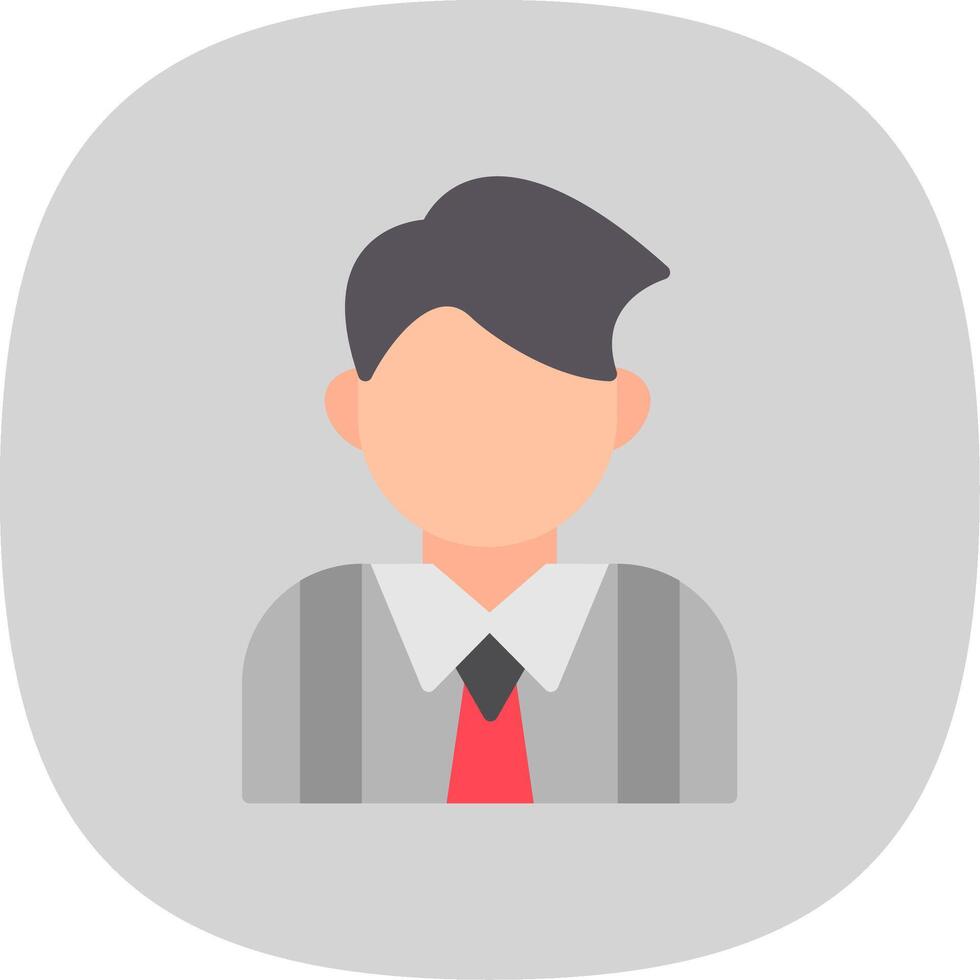 Businessman Flat Curve Icon vector