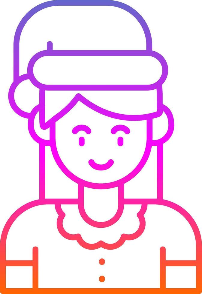 Girl Line Gradient Icon vector