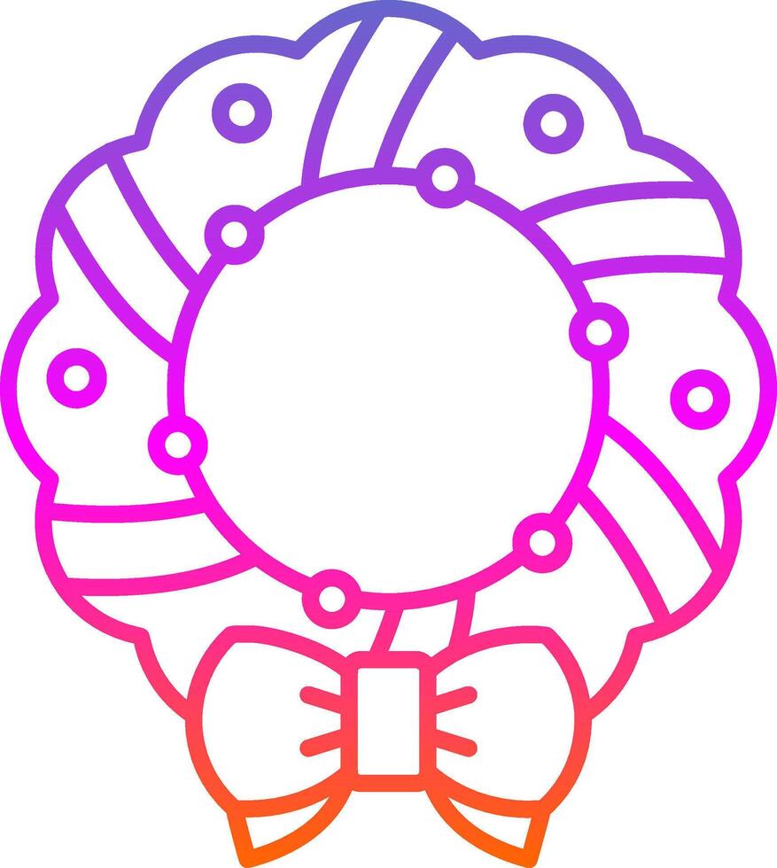 Christmas wreath Line Gradient Icon vector