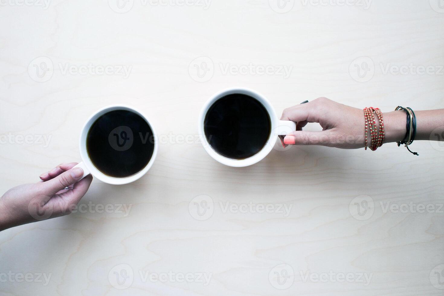 Mockup template with two cups of coffee for banners and other design purposes, empty blank template photo
