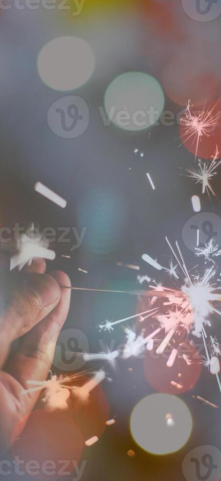 Abstract background pattern, presentation cover illustration, geometric texture with sparkles and fireworks close view photo