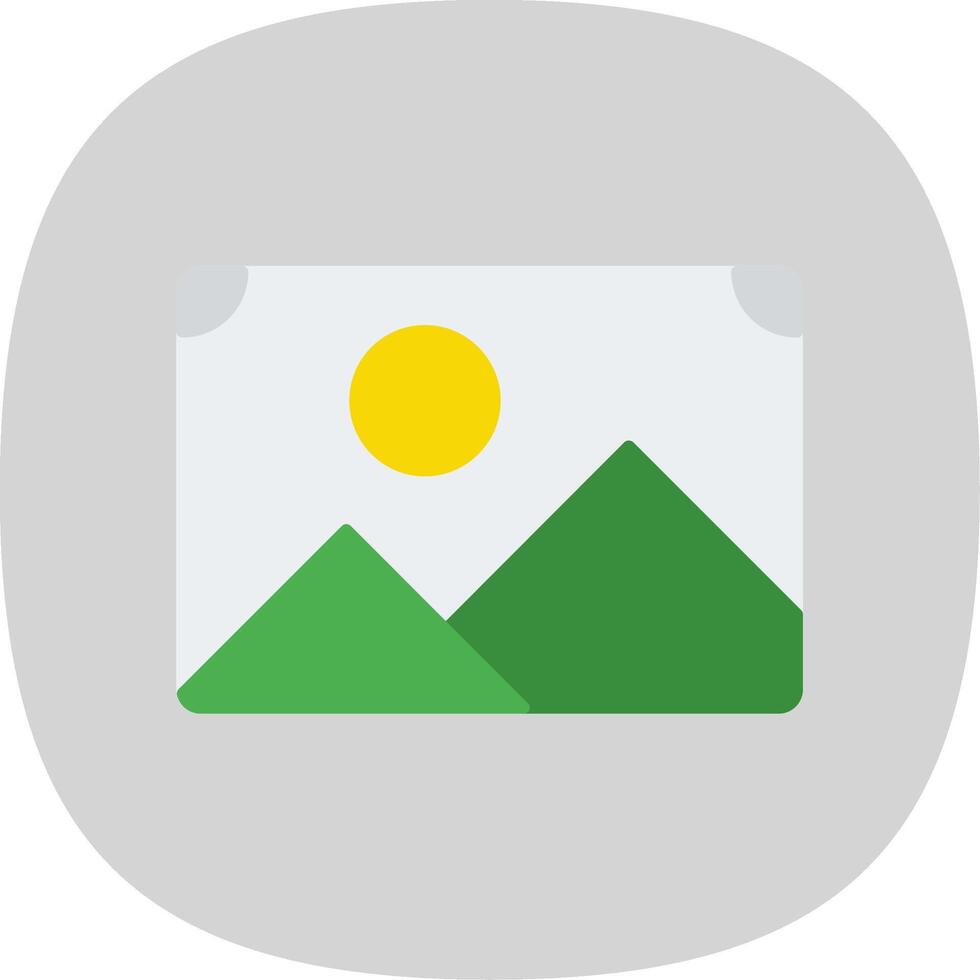 Photo Flat Curve Icon vector