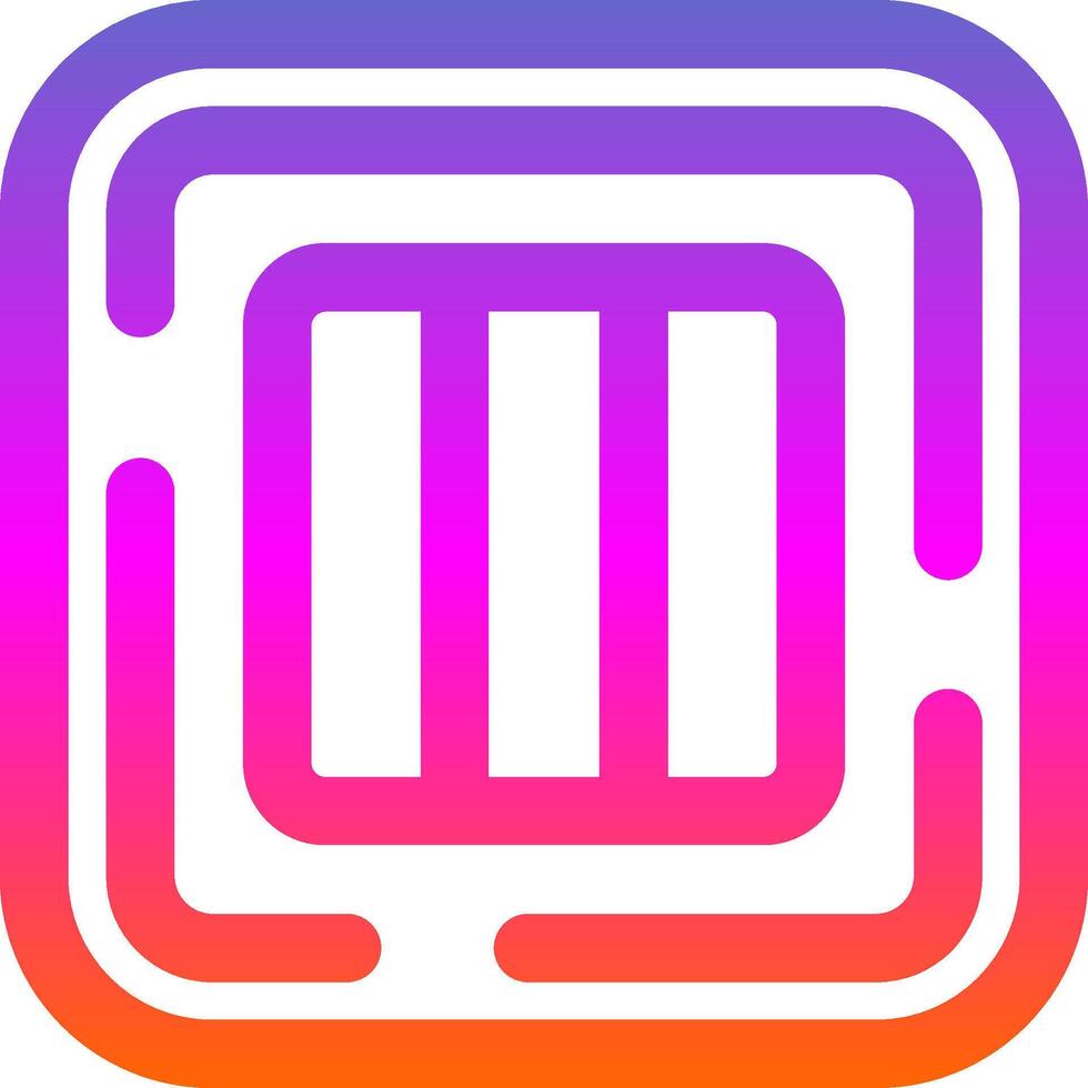 Column Line Gradient Icon vector