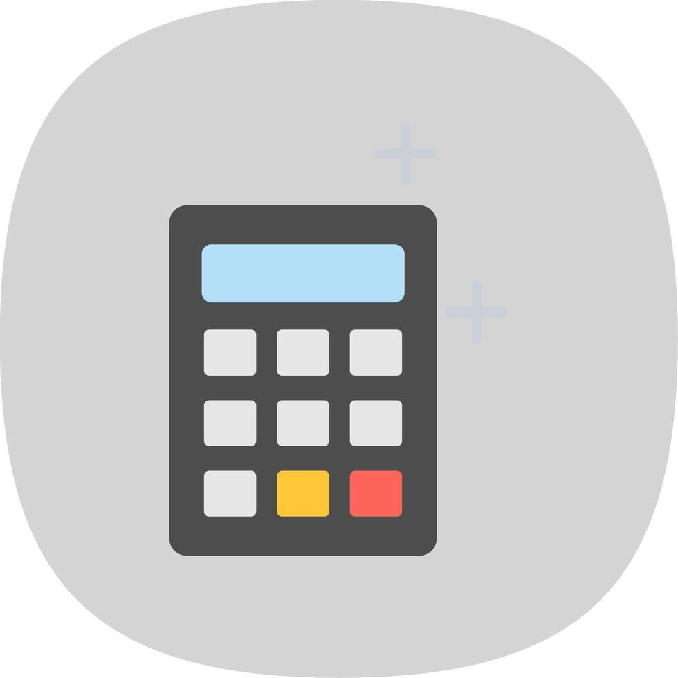 Calculator Flat Curve Icon vector