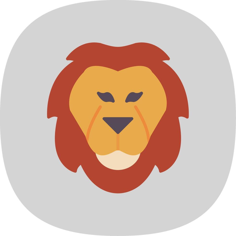 Lion Flat Curve Icon vector