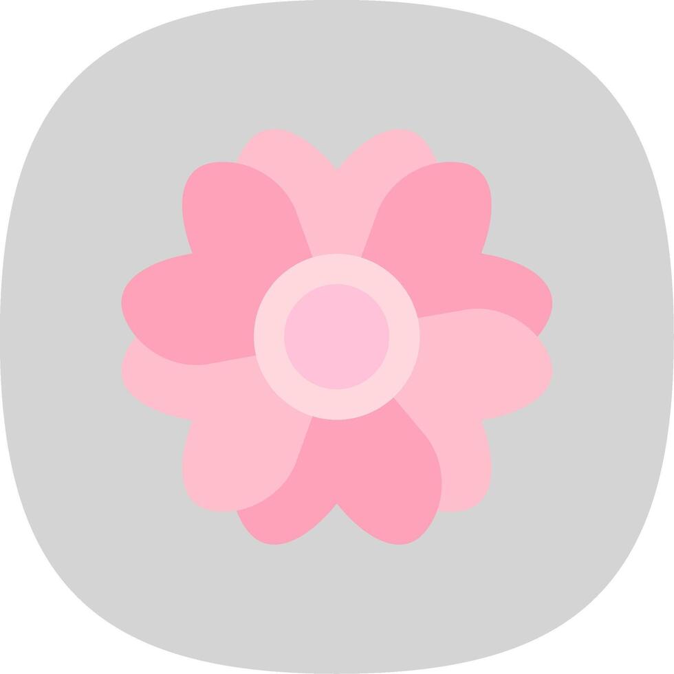 Sakura Flat Curve Icon vector