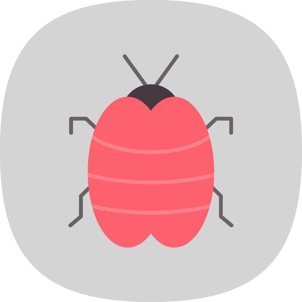 Bug Flat Curve Icon vector