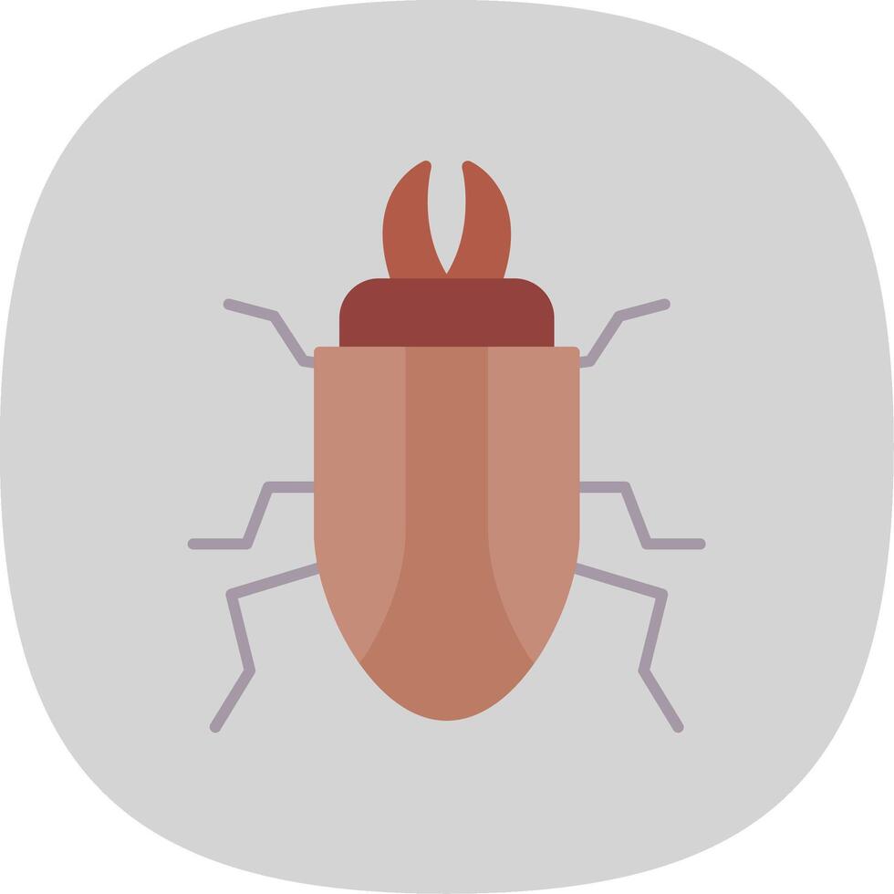 Beetle Flat Curve Icon vector