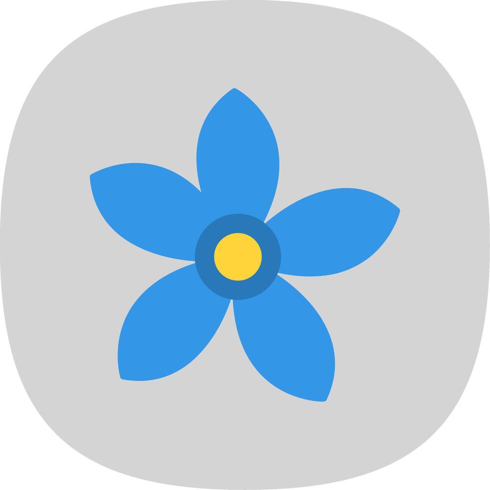 Alpine Forget Me Not Flat Curve Icon vector