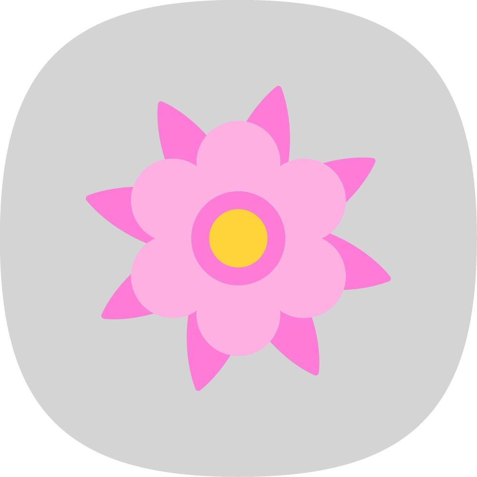 Dahlia Flat Curve Icon vector