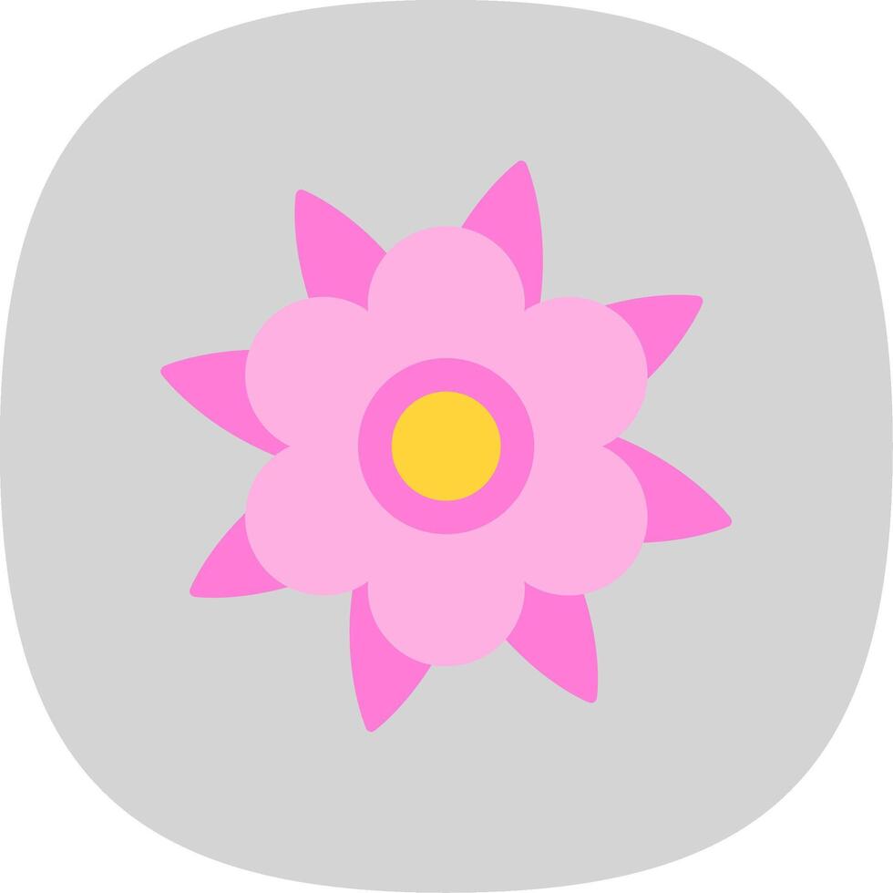 Dahlia Flat Curve Icon vector