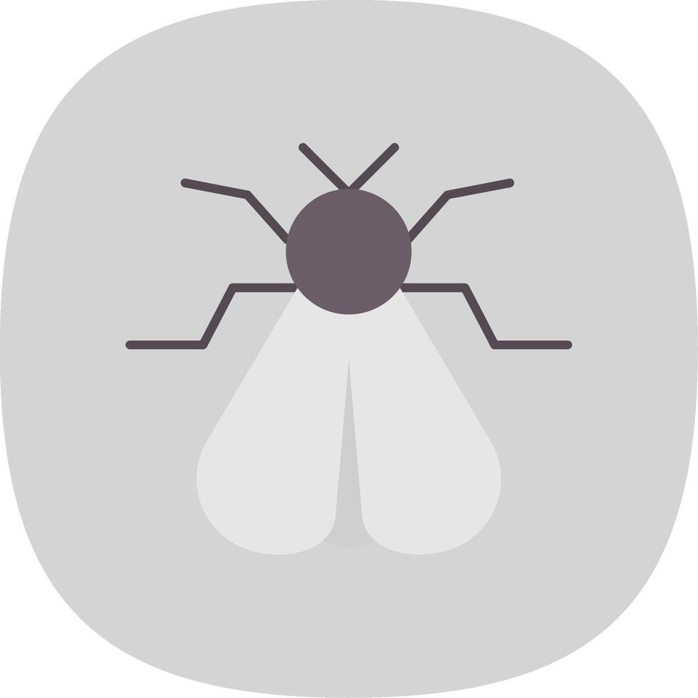 Moth Flat Curve Icon vector