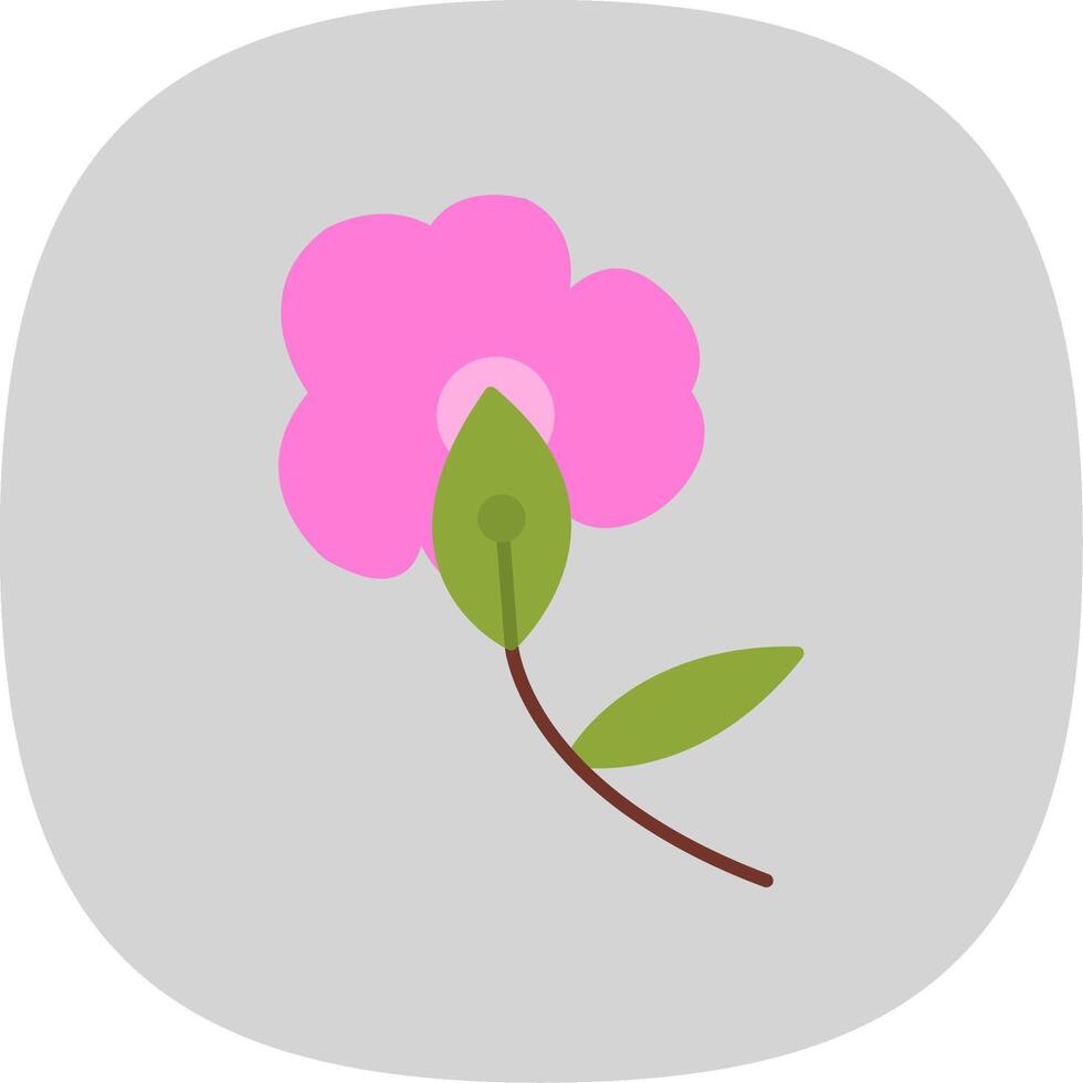 orquídea plano curva icono vector