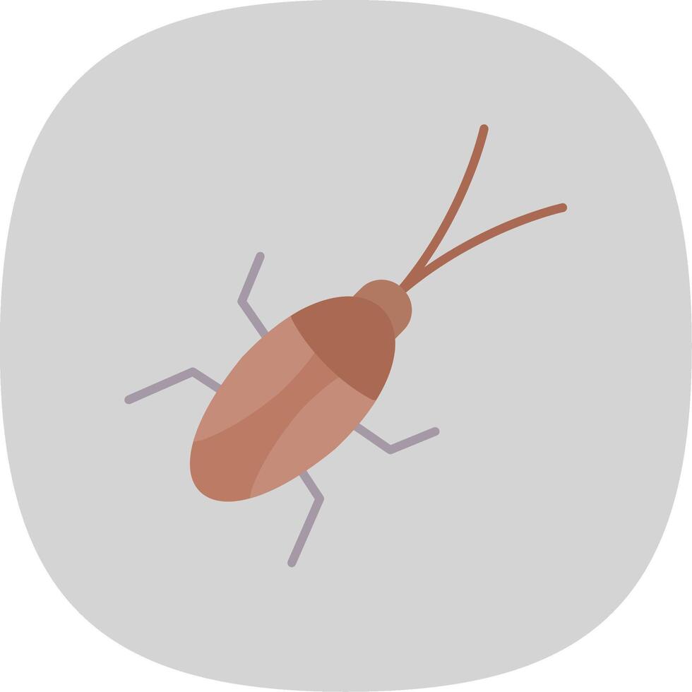 Cockroach Flat Curve Icon vector