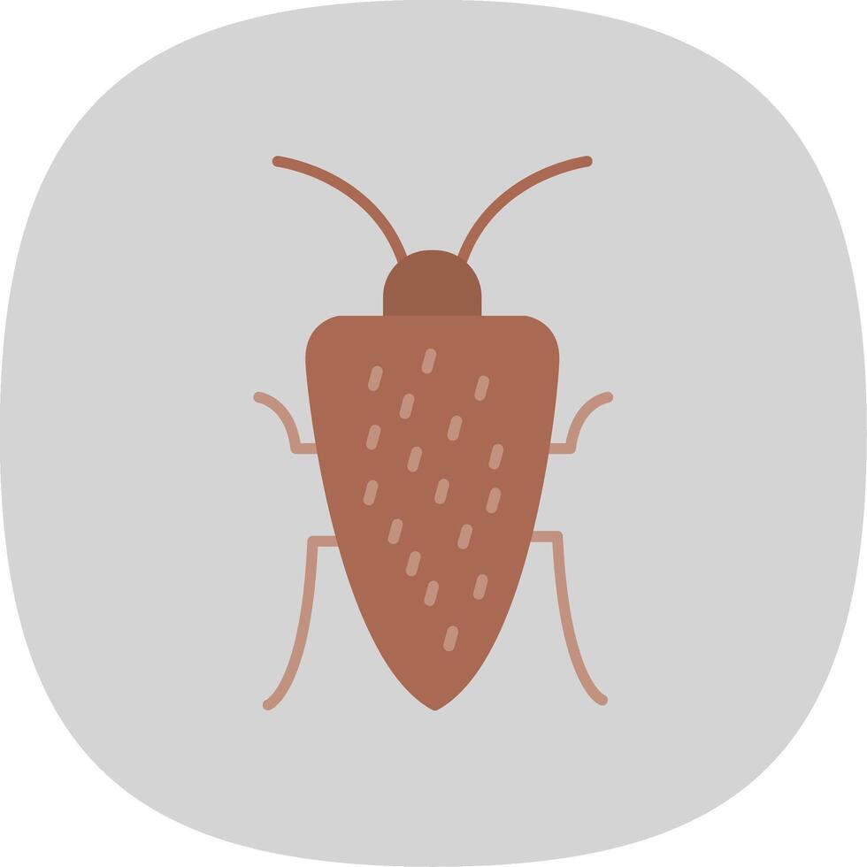 cucaracha plano curva icono vector