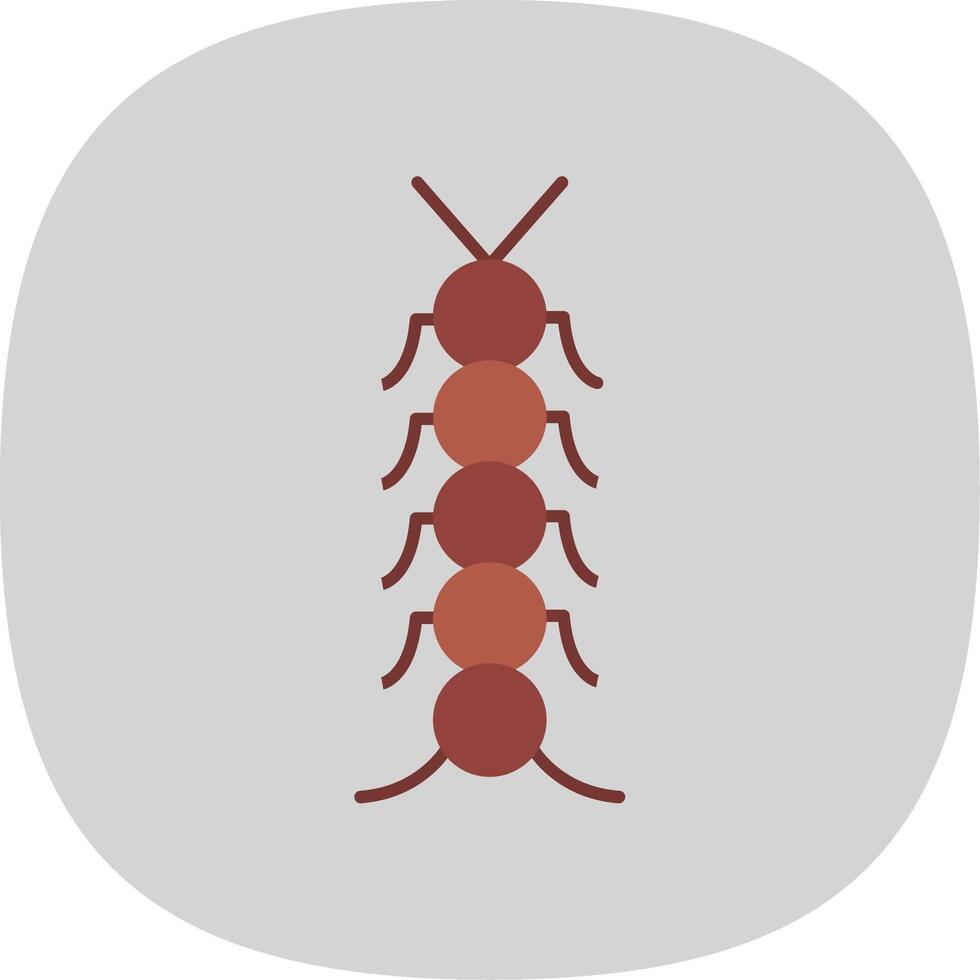 insecto plano curva icono vector