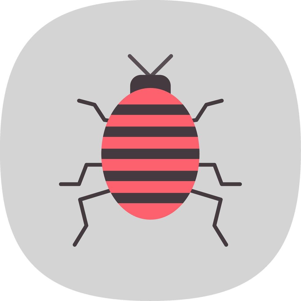 Bug Flat Curve Icon vector