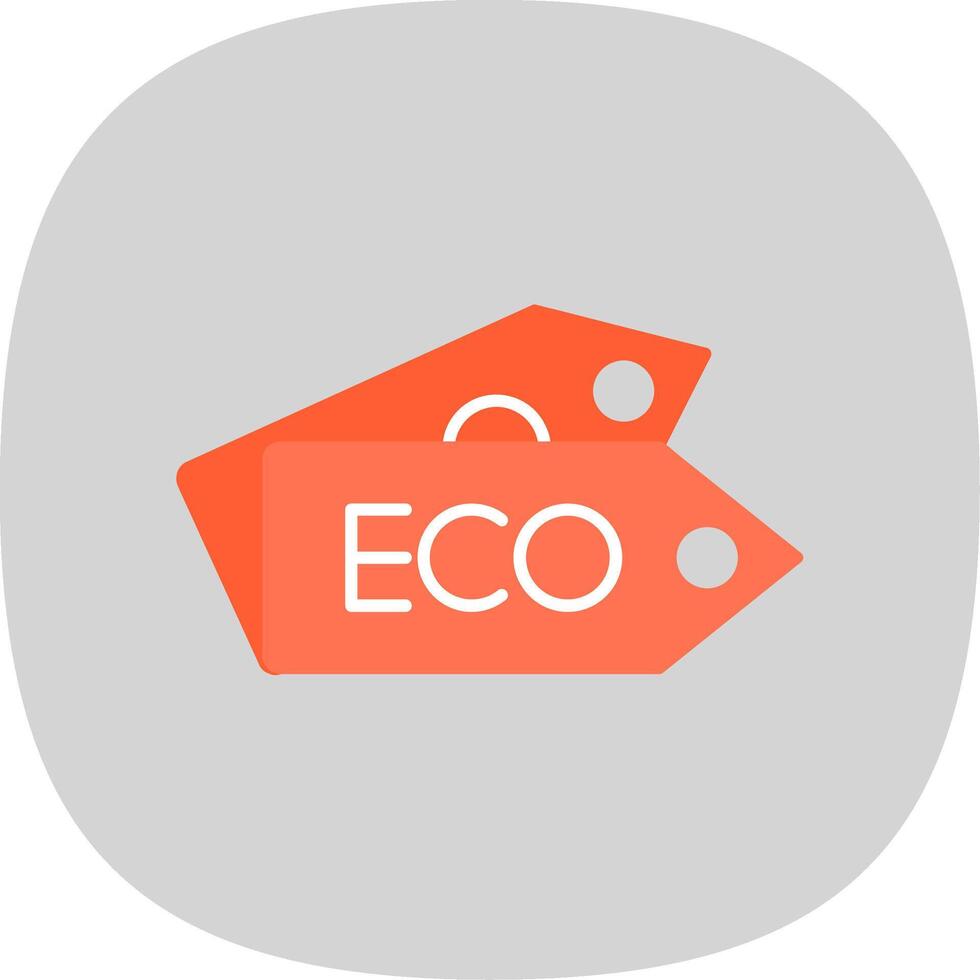 Eco Tag Flat Curve Icon vector