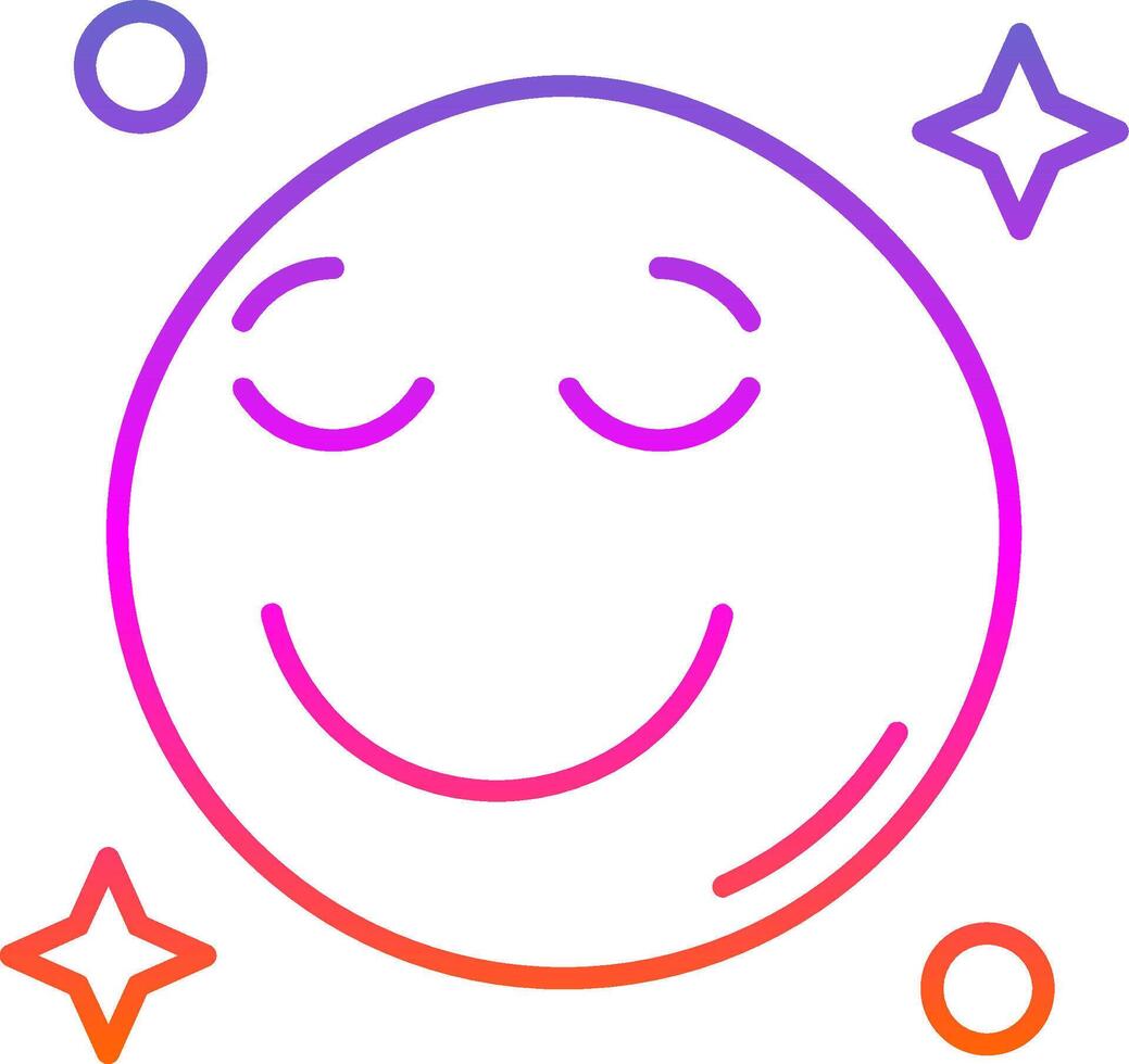 Relieved Line Gradient Icon vector