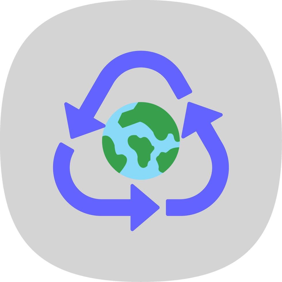 reciclar plano curva icono vector