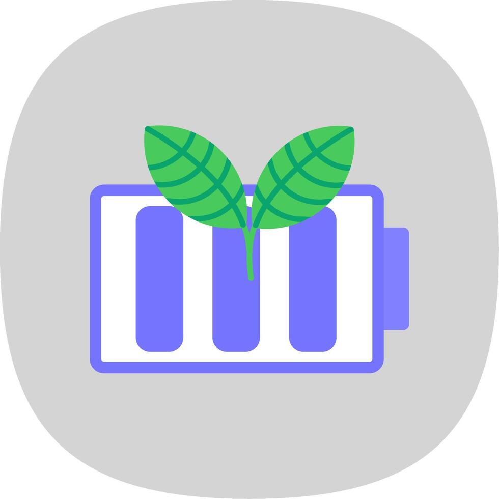 Eco Battery Flat Curve Icon vector