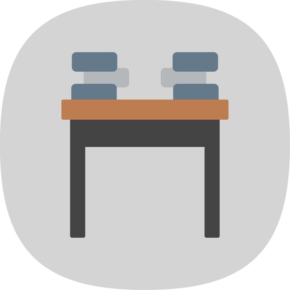 School Desk Flat Curve Icon vector