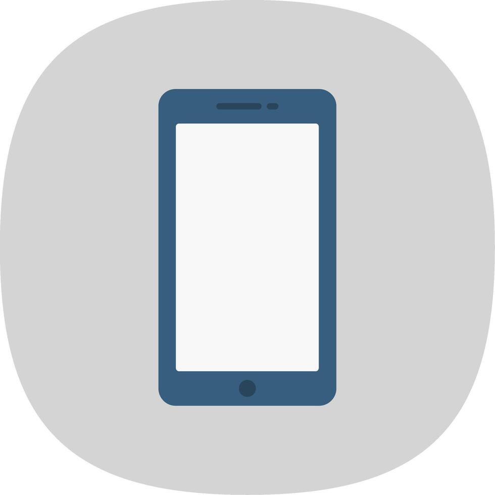 Mobile Phone Flat Curve Icon vector