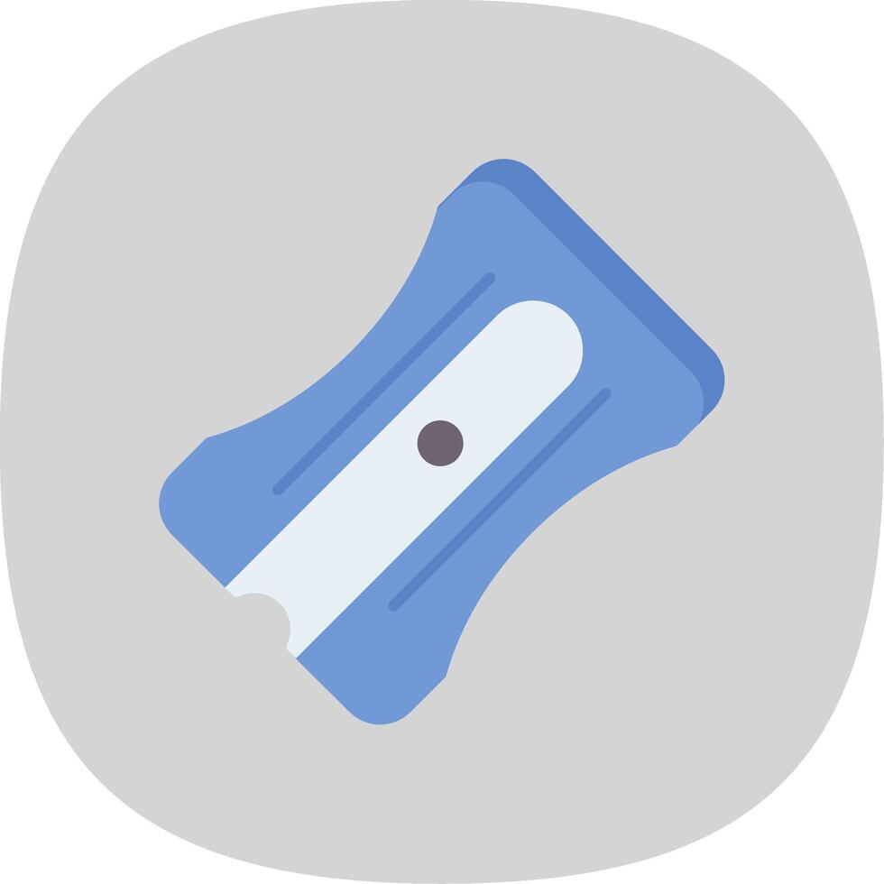 Pencil Sharpener Flat Curve Icon vector