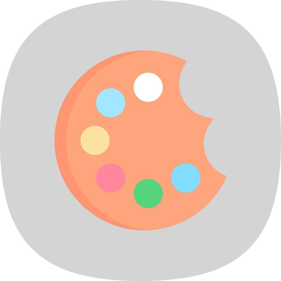 Painting Palette Flat Curve Icon vector