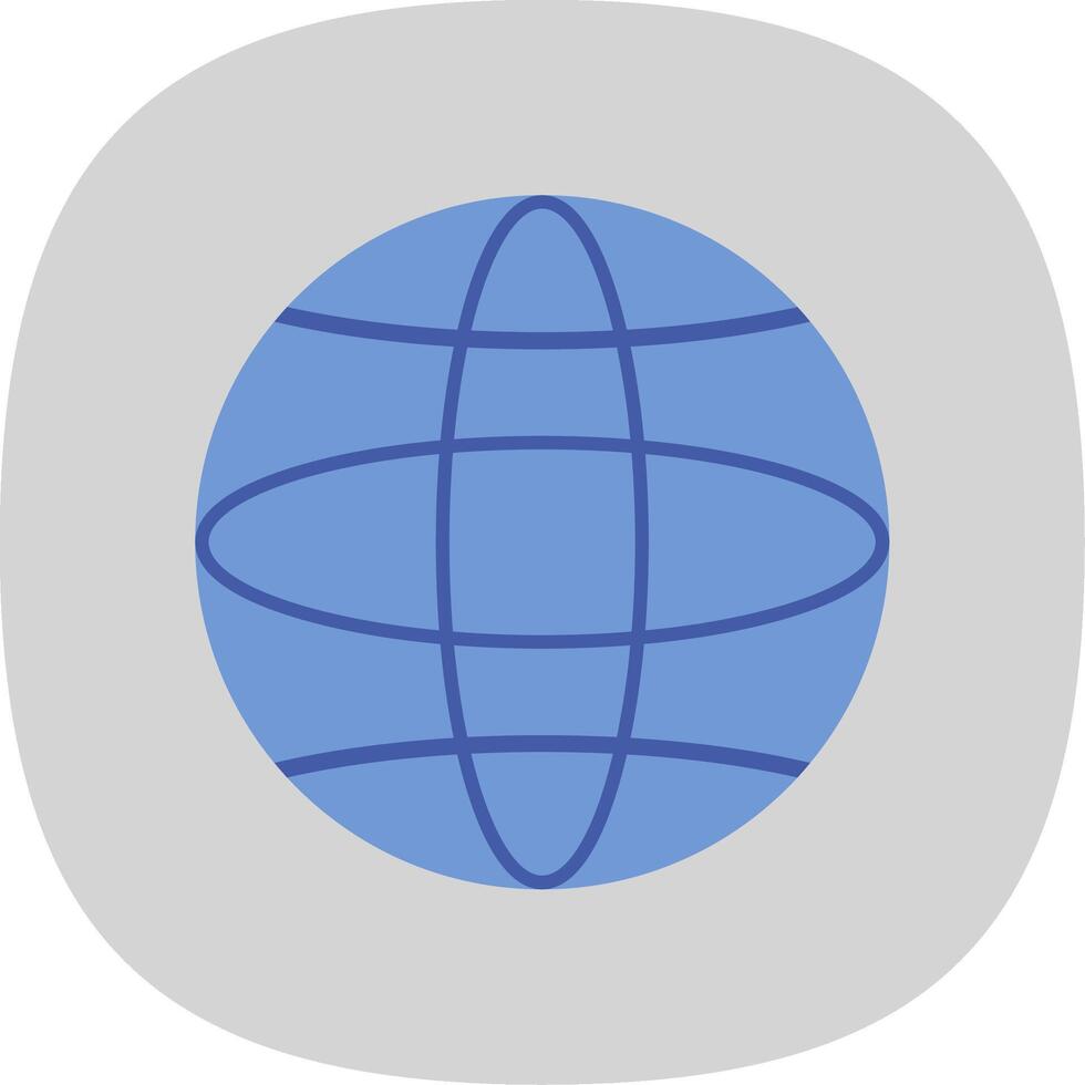 global plano curva icono vector