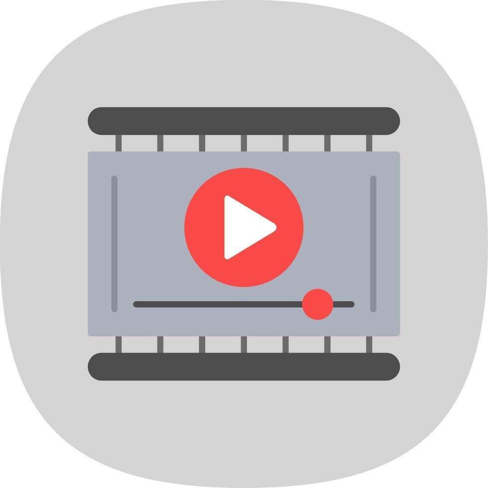 Video Player Flat Curve Icon vector