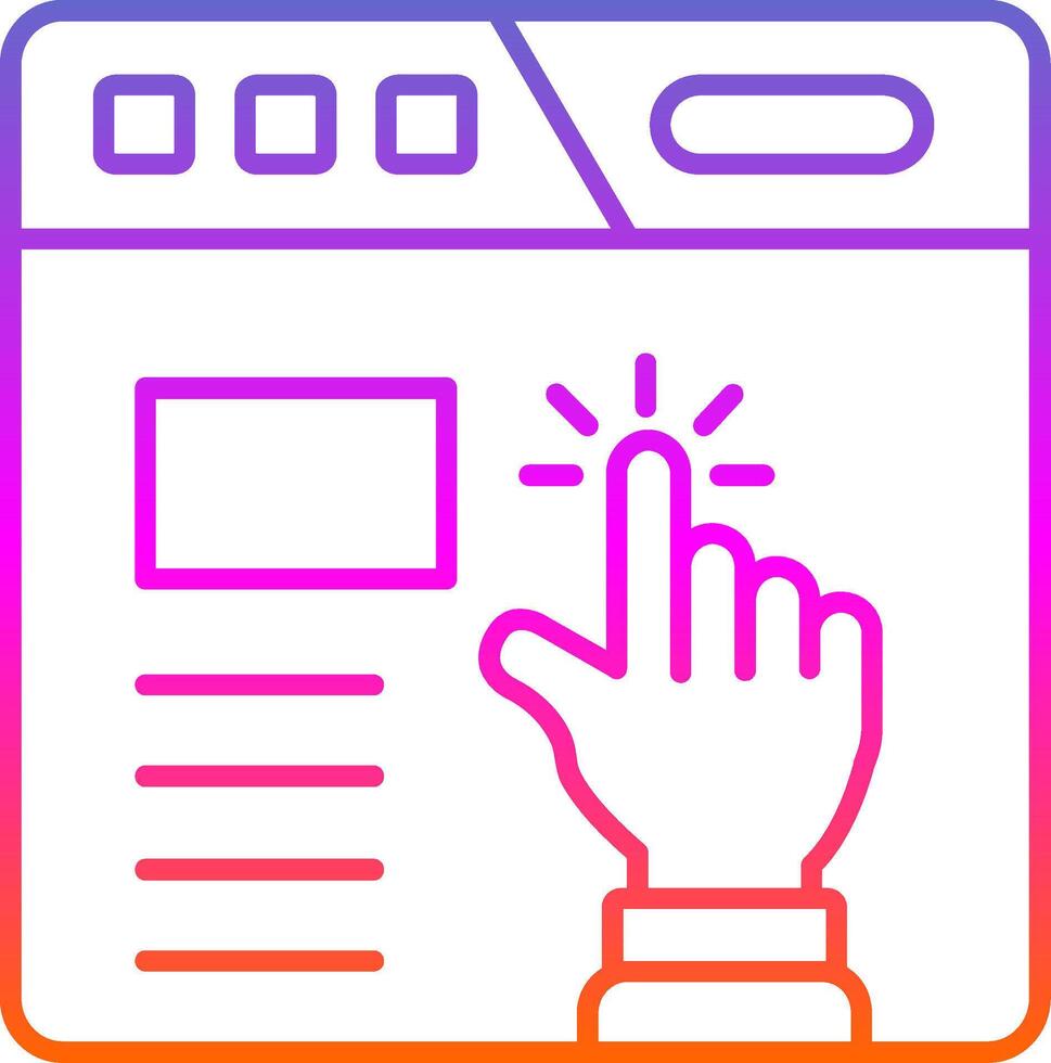Click Line Gradient Icon vector