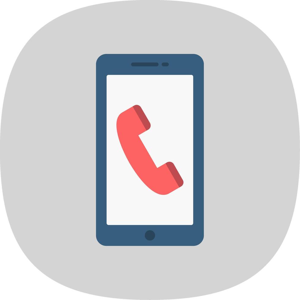 Phone Call Flat Curve Icon vector