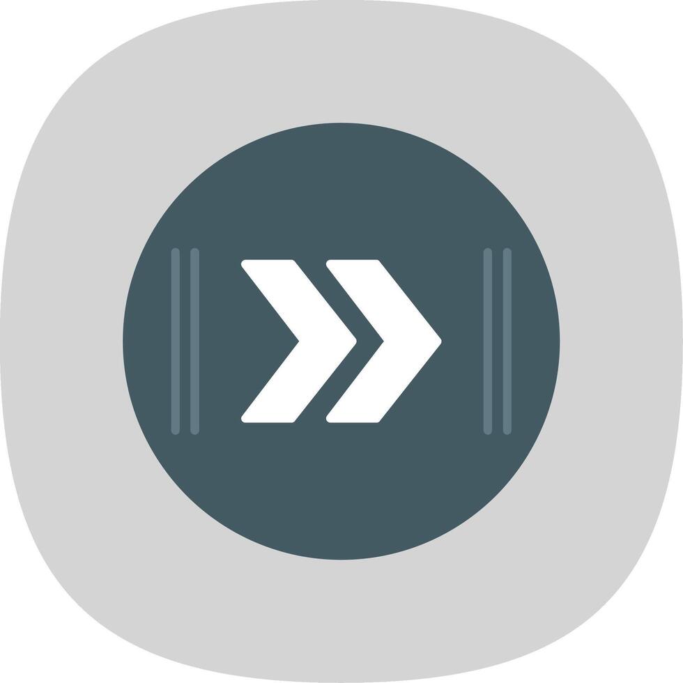Fast Forward Flat Curve Icon vector